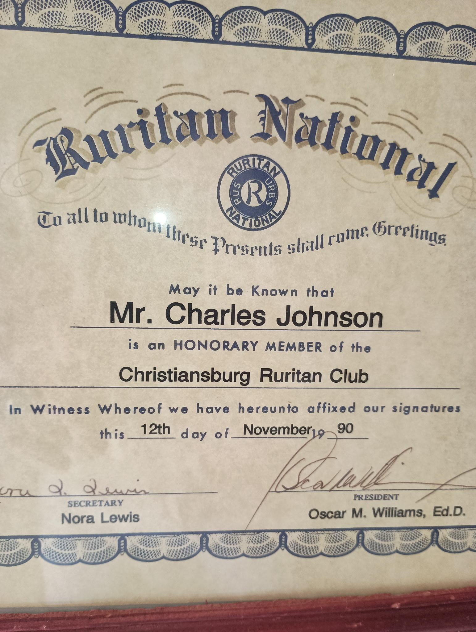 Ruritan National Honorary Membership