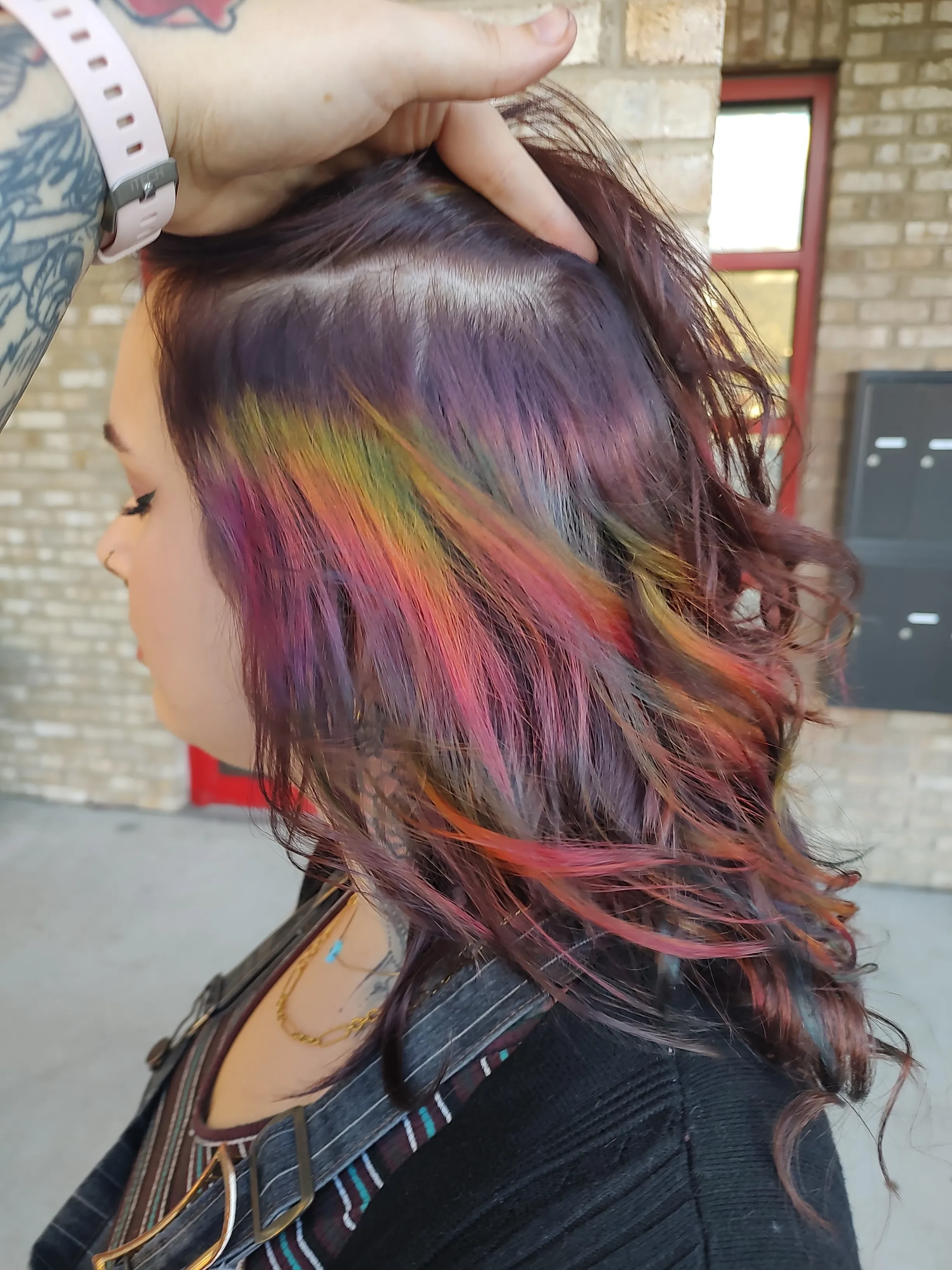 Colorful hair styling